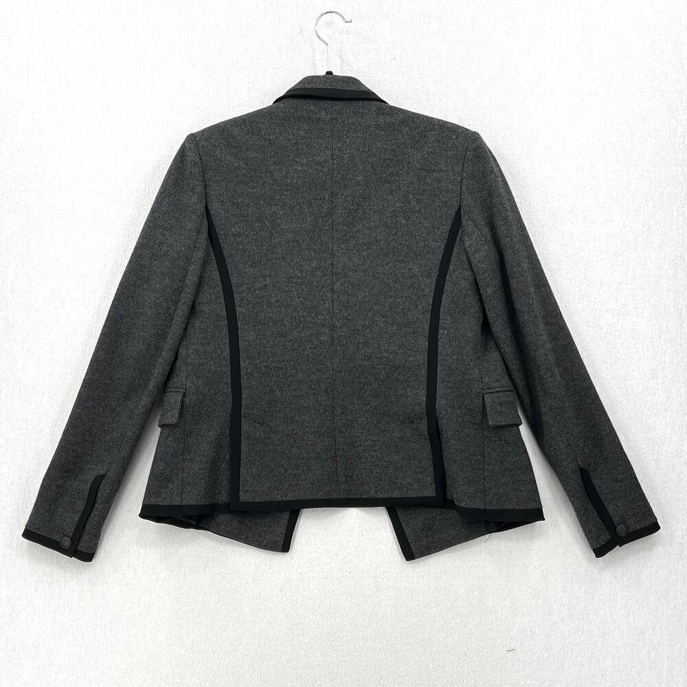 RAG AND BONE Wool Harrow Blazer Womens 2 Gray Black Trim Double Breasted Button - Picture 4 of 15